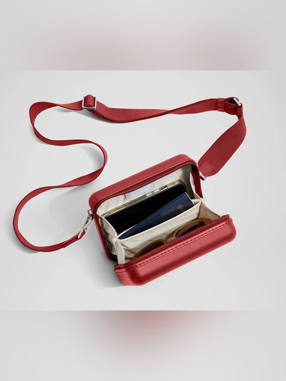 Away The Mini Crossbody in Tango Red